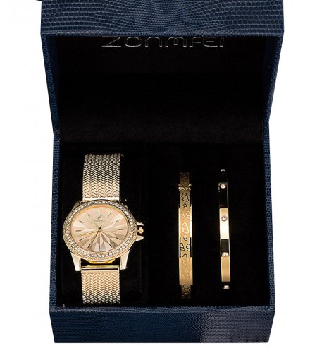 CW059 - ZONMFEI stainless steel bracelet watch set